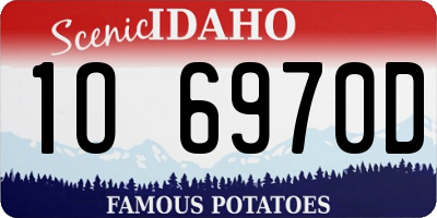 ID license plate 1O6970D