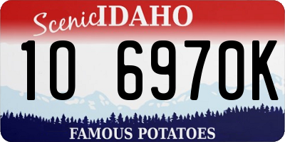 ID license plate 1O6970K