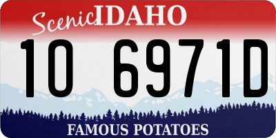 ID license plate 1O6971D