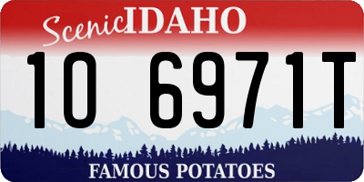 ID license plate 1O6971T