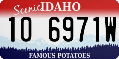 ID license plate 1O6971W