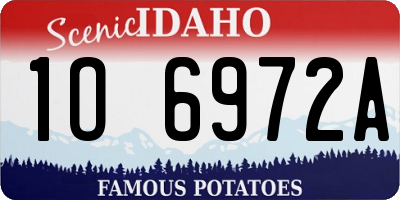 ID license plate 1O6972A