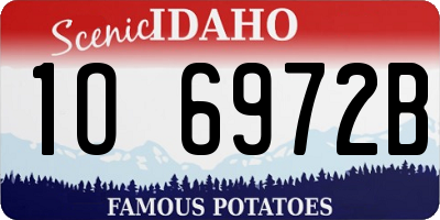 ID license plate 1O6972B