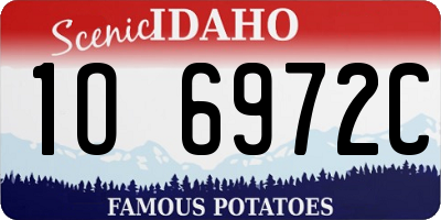 ID license plate 1O6972C