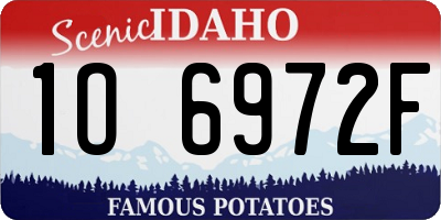 ID license plate 1O6972F