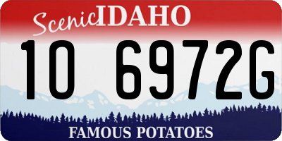 ID license plate 1O6972G
