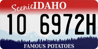 ID license plate 1O6972H