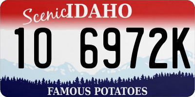 ID license plate 1O6972K