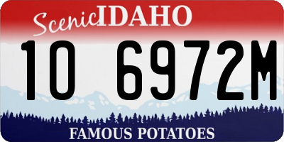 ID license plate 1O6972M