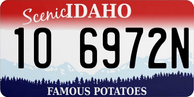 ID license plate 1O6972N