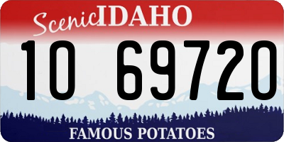 ID license plate 1O6972O