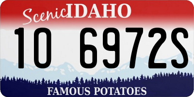 ID license plate 1O6972S
