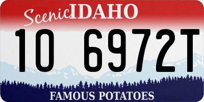 ID license plate 1O6972T