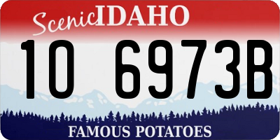 ID license plate 1O6973B