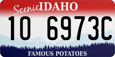 ID license plate 1O6973C