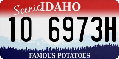 ID license plate 1O6973H