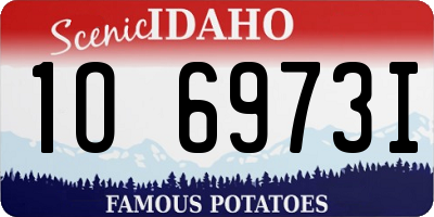 ID license plate 1O6973I