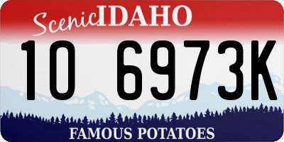 ID license plate 1O6973K