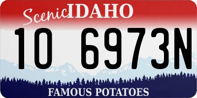 ID license plate 1O6973N