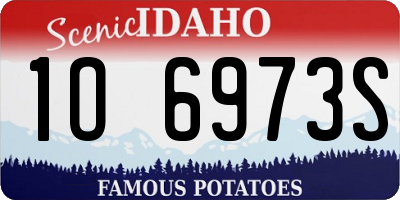 ID license plate 1O6973S
