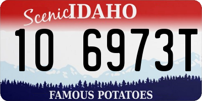 ID license plate 1O6973T