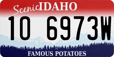 ID license plate 1O6973W