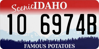 ID license plate 1O6974B
