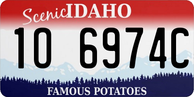 ID license plate 1O6974C
