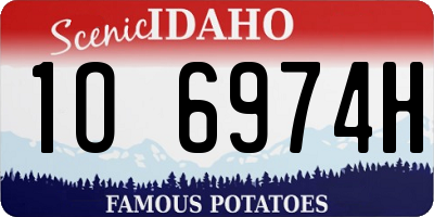 ID license plate 1O6974H