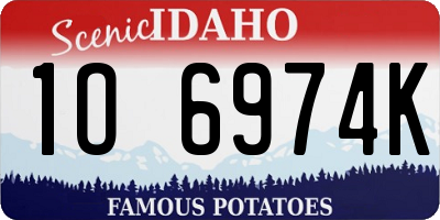 ID license plate 1O6974K