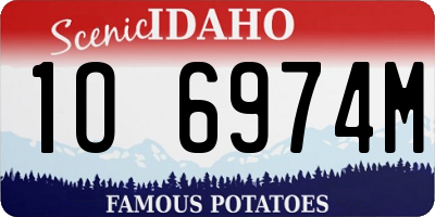 ID license plate 1O6974M