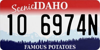 ID license plate 1O6974N