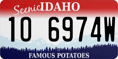 ID license plate 1O6974W