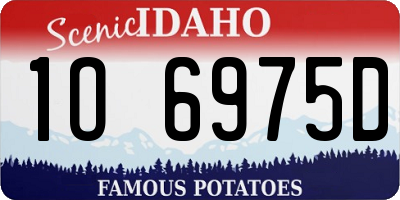 ID license plate 1O6975D