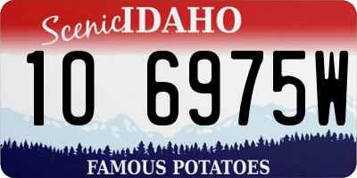 ID license plate 1O6975W
