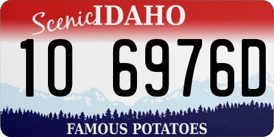 ID license plate 1O6976D