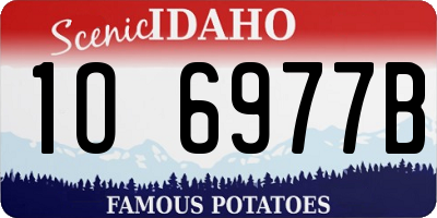 ID license plate 1O6977B