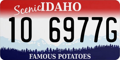 ID license plate 1O6977G