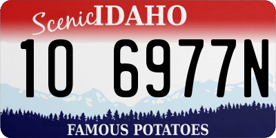 ID license plate 1O6977N