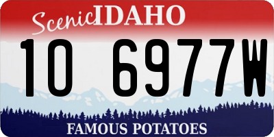 ID license plate 1O6977W