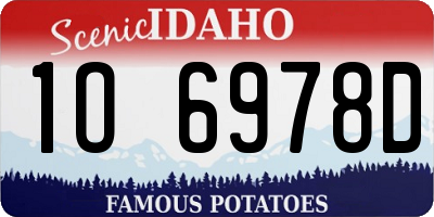 ID license plate 1O6978D