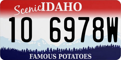 ID license plate 1O6978W