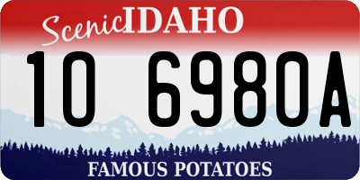 ID license plate 1O6980A