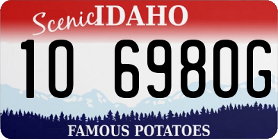 ID license plate 1O6980G