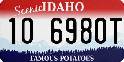 ID license plate 1O6980T
