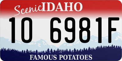 ID license plate 1O6981F