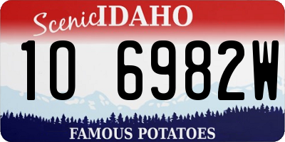 ID license plate 1O6982W