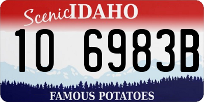 ID license plate 1O6983B