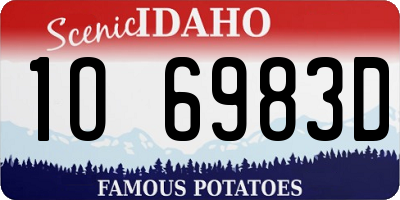 ID license plate 1O6983D