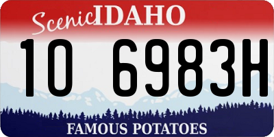 ID license plate 1O6983H